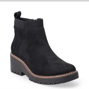 Sonoma Black Ankle Booties with Elastic Panels